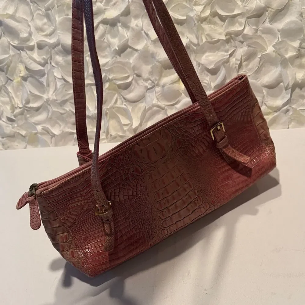 Brahmin Rose Embossed Shoulder Bag